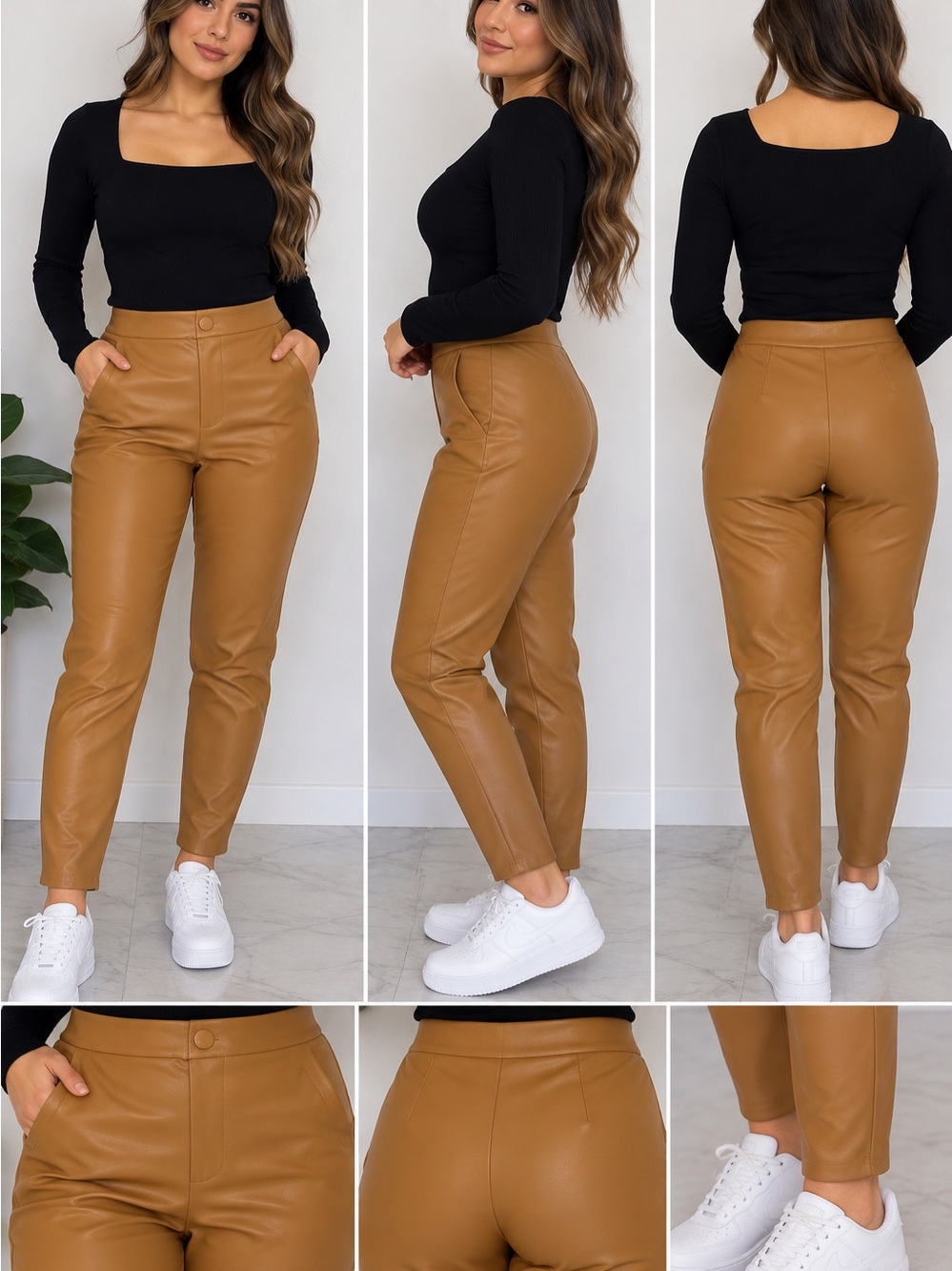 STELLALUCE Brown Straight Leg Pants Size Small Like New